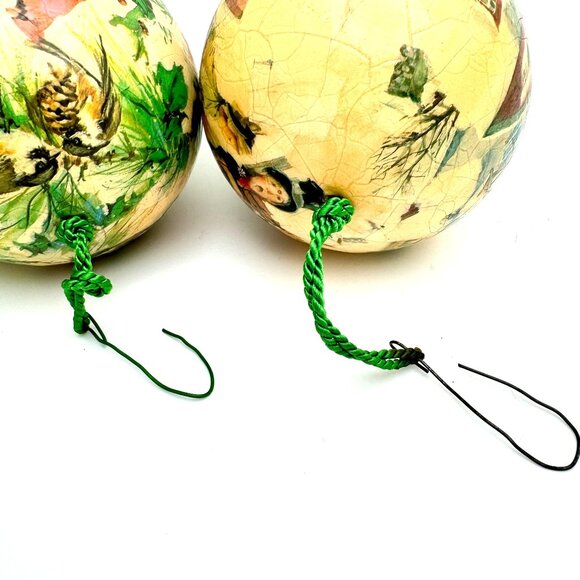 Vtg Reflections Barry Patch 1977 Decoupage Christmas Ornament Set Bird Winter - Picture 5 of 7